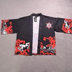 Stand Back Kimono Cardigan Mens XL Black Red Hannya Mask Japanese Streetwear